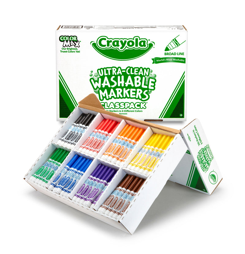 Crayola Ultra-Clean Washable Broad Line Marker Classpack, 200 Count