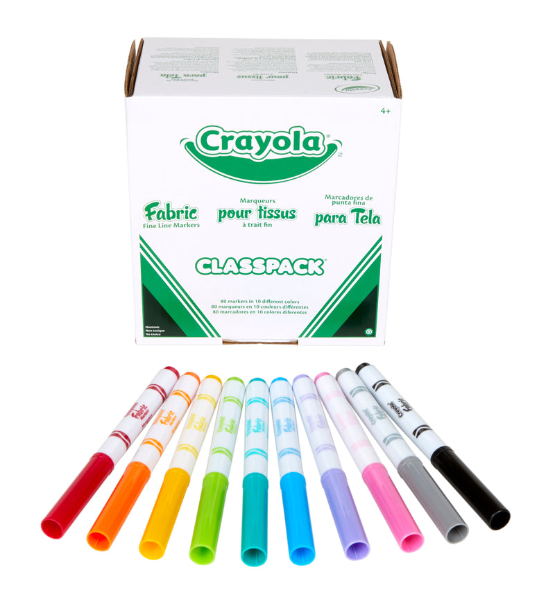Crayola Fabric Marker Classpack, 80 Count