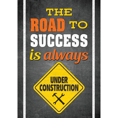 The Road To Success Is Always Under Construction Positive Poster-shop.theteacherscrate