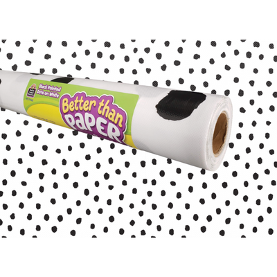 Black Painted Dots on White Better Than Paper Bulletin Board Roll-shop.theteacherscrate