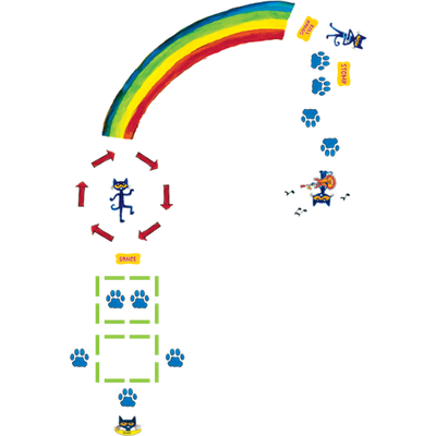 Pete the Cat Rainbow Boogie Sensory Path-shop.theteacherscrate