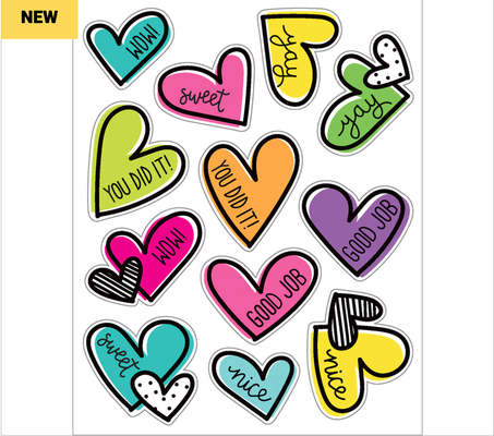 Doodle Hearts Motivational Stickers-shop.theteacherscrate