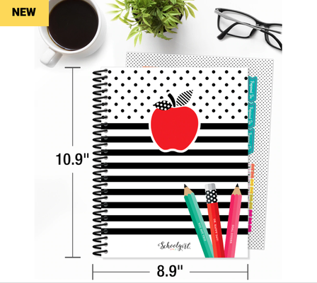 Black, White & Stylish Brights Teacher Planner Plan Book Grade PK-12 Paperback-shop.theteacherscrate