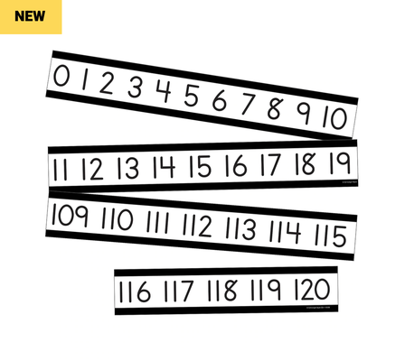 Simply Boho Number Line Mini Bulletin Board Set Grade K-5-shop.theteacherscrate