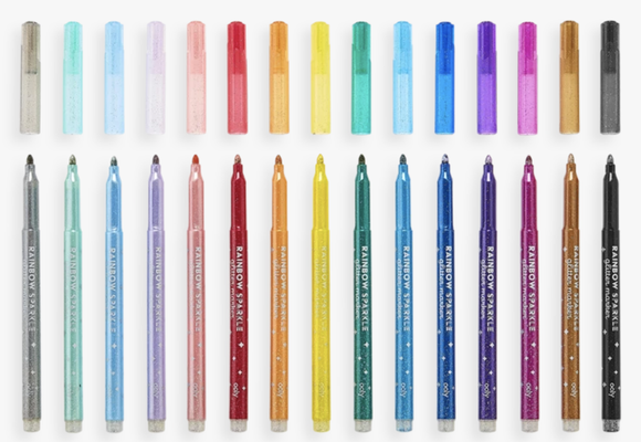 Rainbow Sparkle Glitter Markers - Set Of 15-shop.theteacherscrate