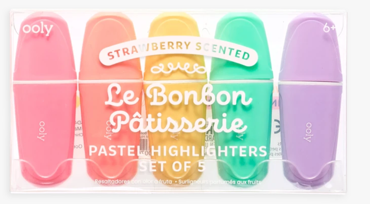 Le Bonbon Pâtisserie Scented Pastel Highlighters-Set Of 5-shop.theteacherscrate