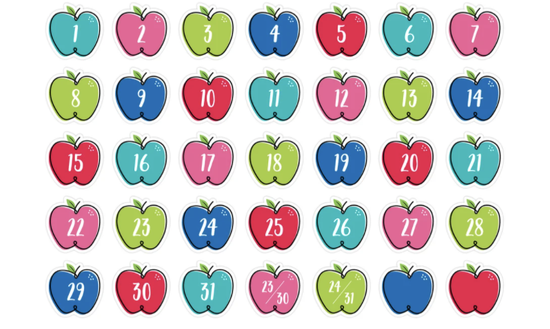 Doodle Apples Calendar Days