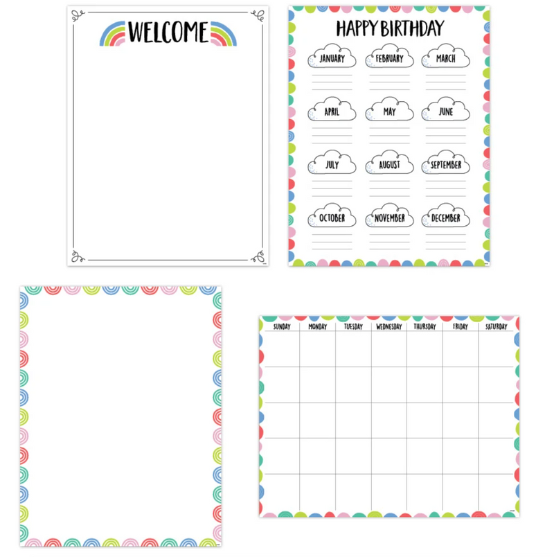 Rainbow Doodles Classroom Essentials 4-Chart Convenience Pack