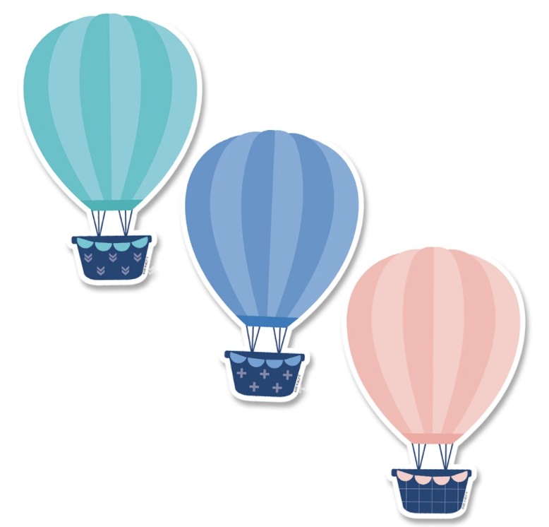 Calm & Cool Hot Air Balloons 6" Designer Cut-Outs