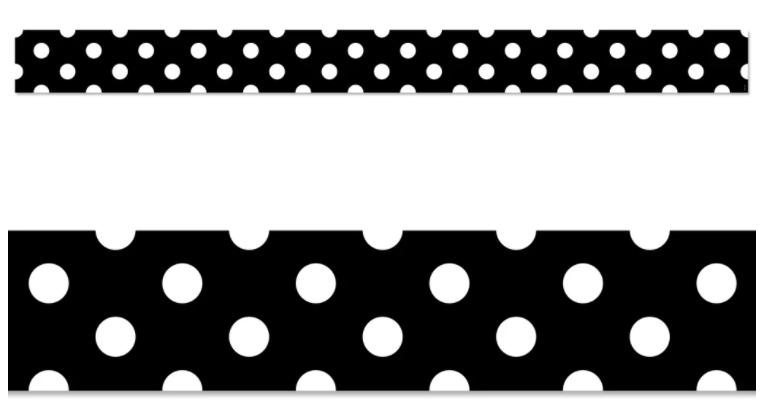 Polka Dots On Black EZ Border (Core Decor)