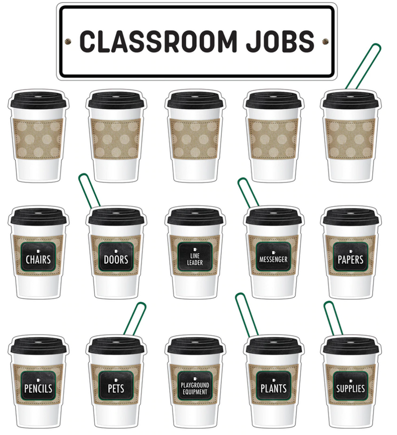 Industrial Cafe Classroom Jobs Mini Bulletin Board Set