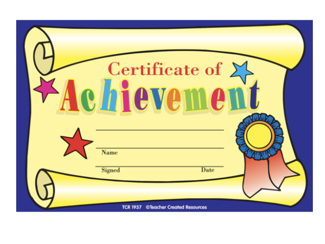 Certificate of Achievement Awards