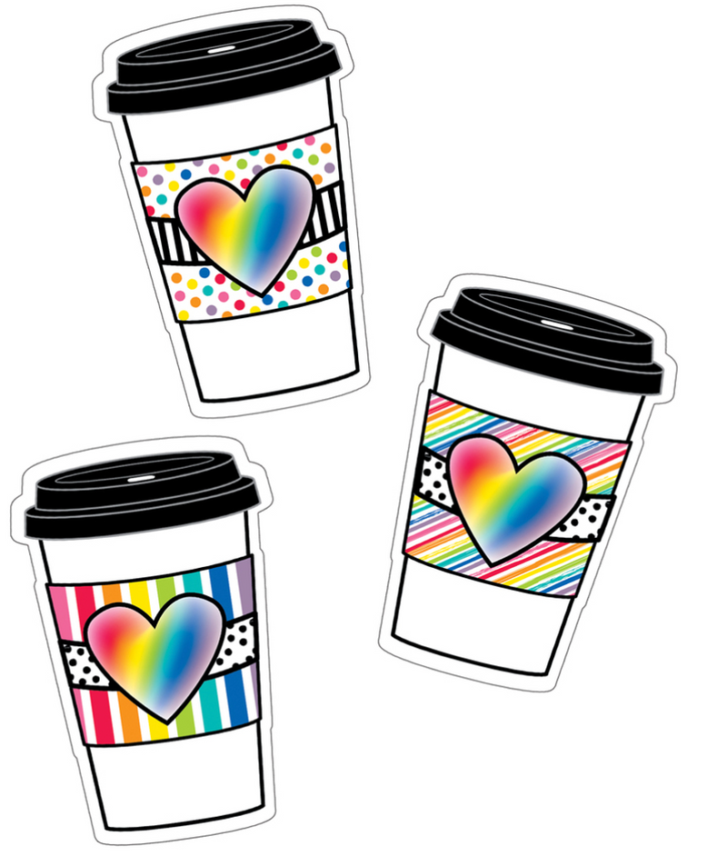 Rainbow To-Go Cups Cut-Outs
