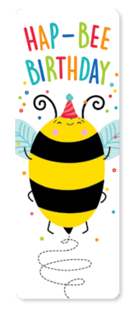 Busy Bees HAP-BEE Birthday Bookmark