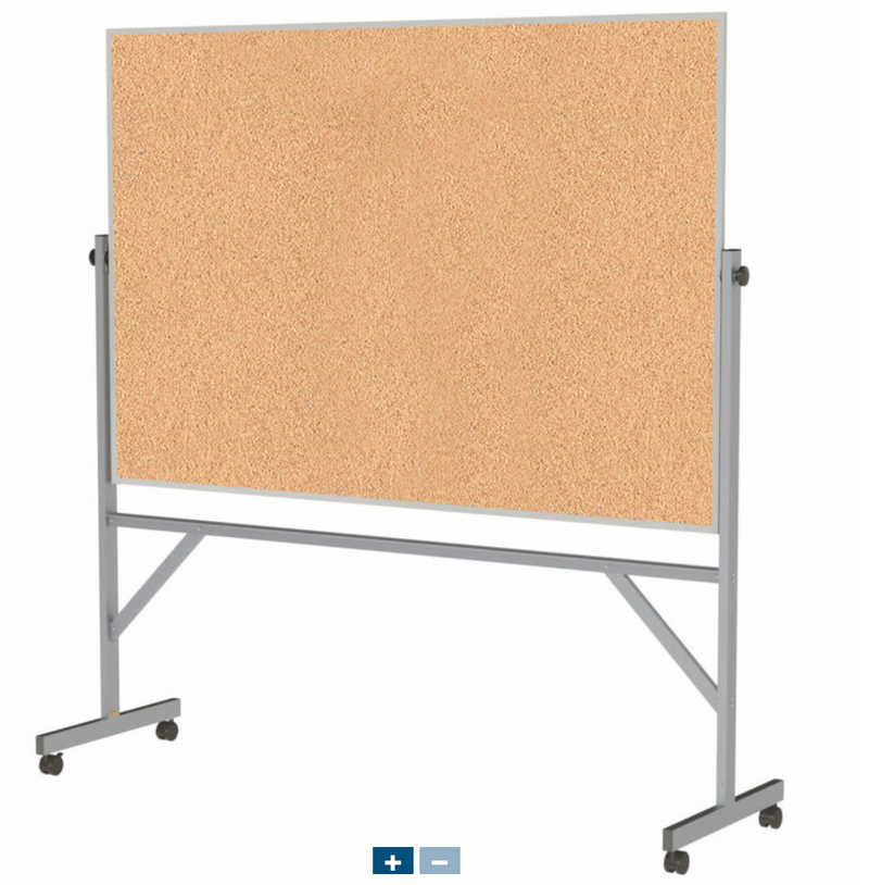 Reversible Bulletin Board - Natural Cork - Aluminum Frame - 78" x 77"
